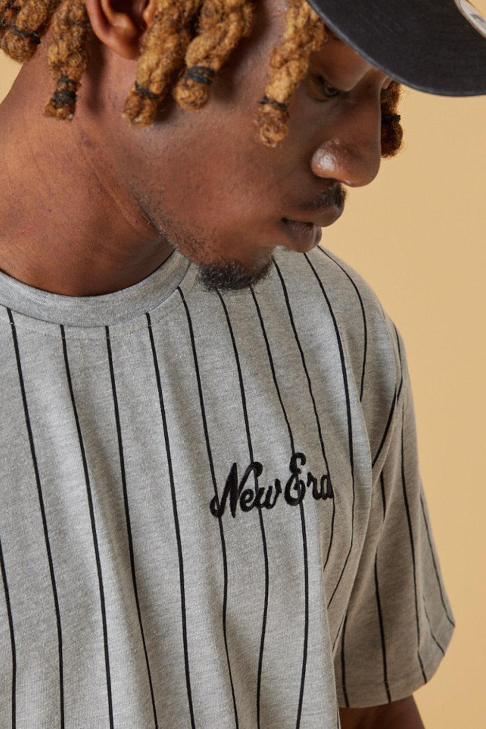 New Era-Oversized Pinstripe Tee HGRBLK-T-Shirts-5-fleurdirect.live