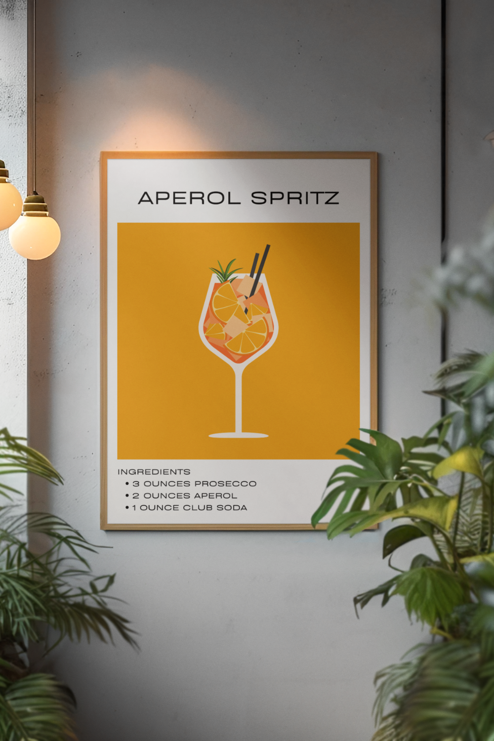 Nord Design-Kokteyl Serisi Çerçeveli Tablo - Aperol-Tablo-3-fleurdirect.live