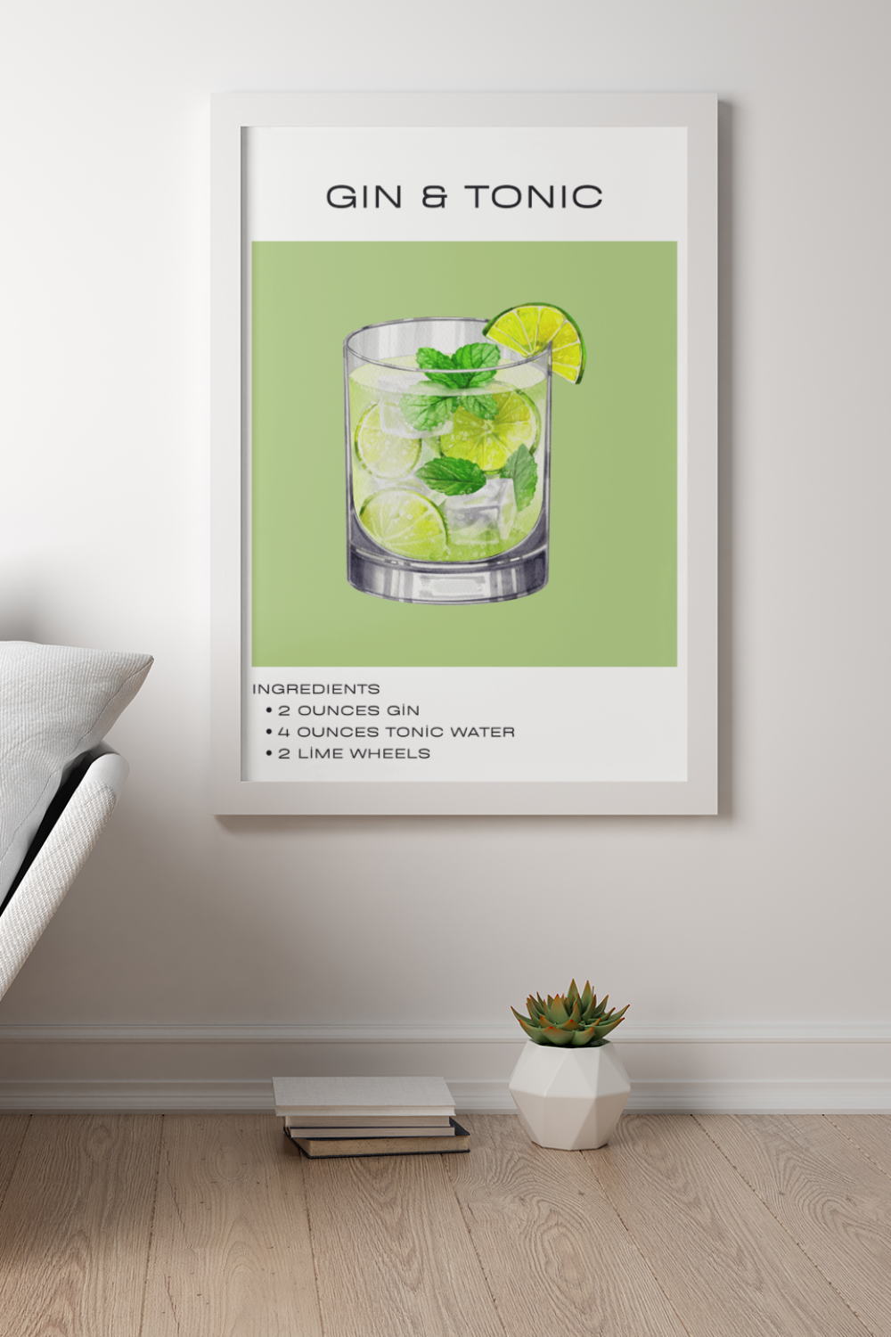 Nord Design-Kokteyl Serisi Çerçeveli Tablo - Gin & Tonic-Tablo-1-fleurdirect.live