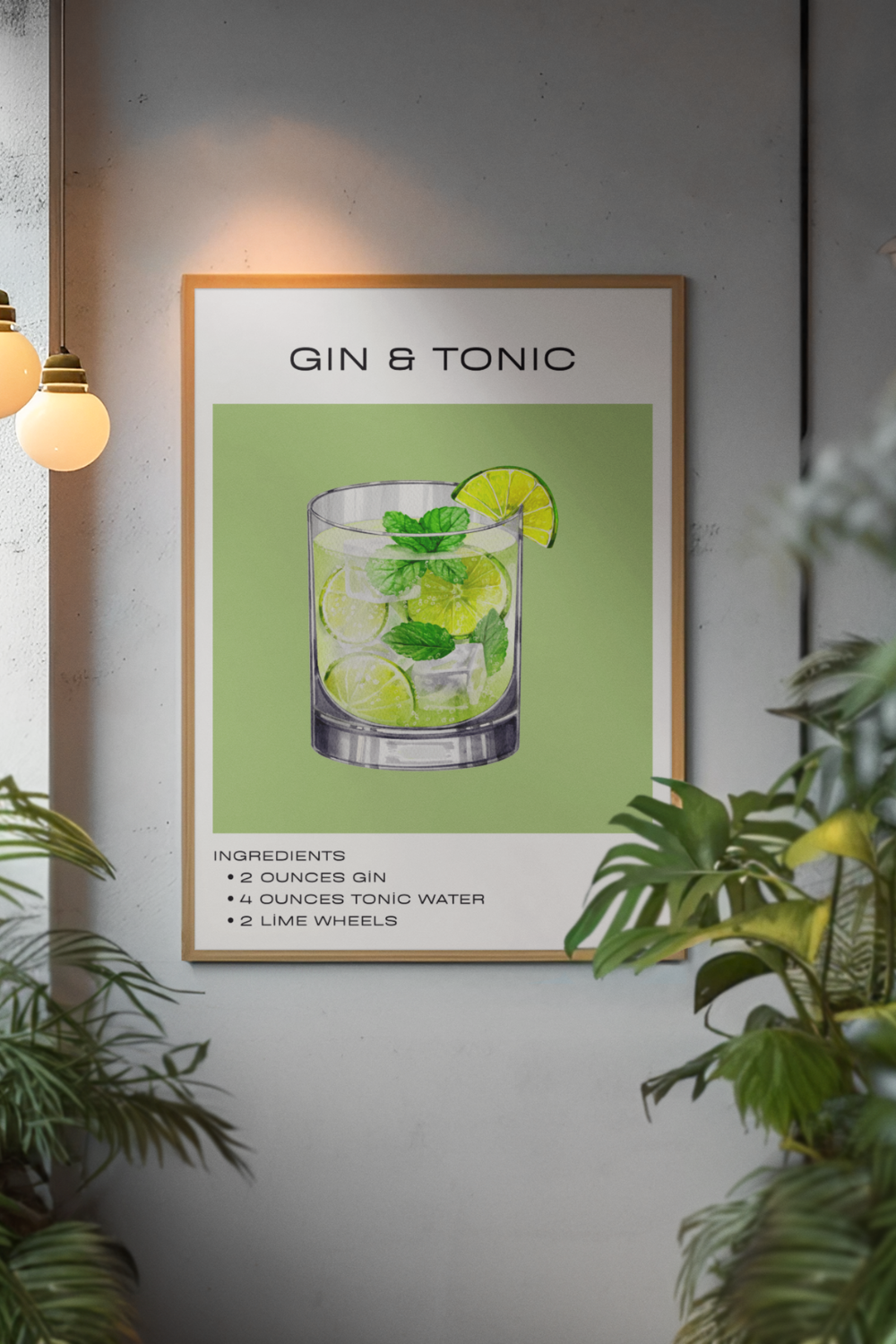 Nord Design-Kokteyl Serisi Çerçeveli Tablo - Gin & Tonic-Tablo-3-fleurdirect.live