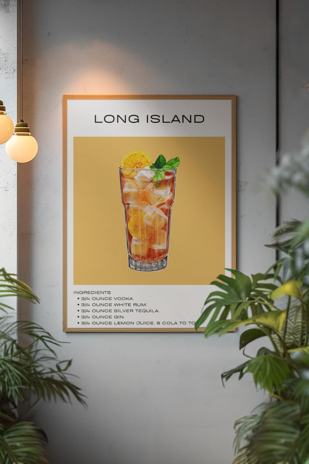Nord Design-Kokteyl Serisi Çerçeveli Tablo - Long Island-Tablo-3-fleurdirect.live