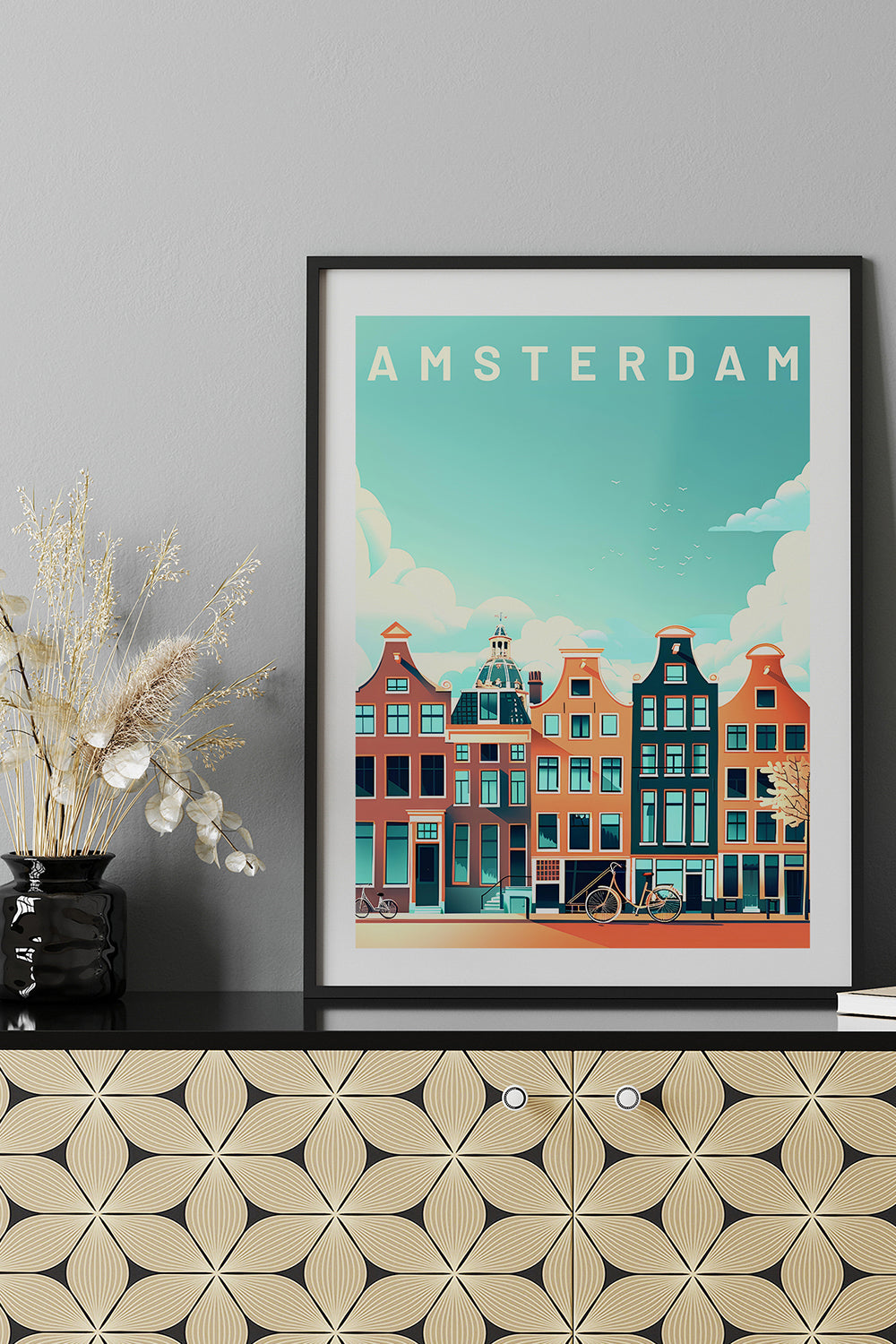 ODA.products-Amsterdam İllüstrasyon Şehi̇r Tablo-Tablo-1-fleurdirect.live