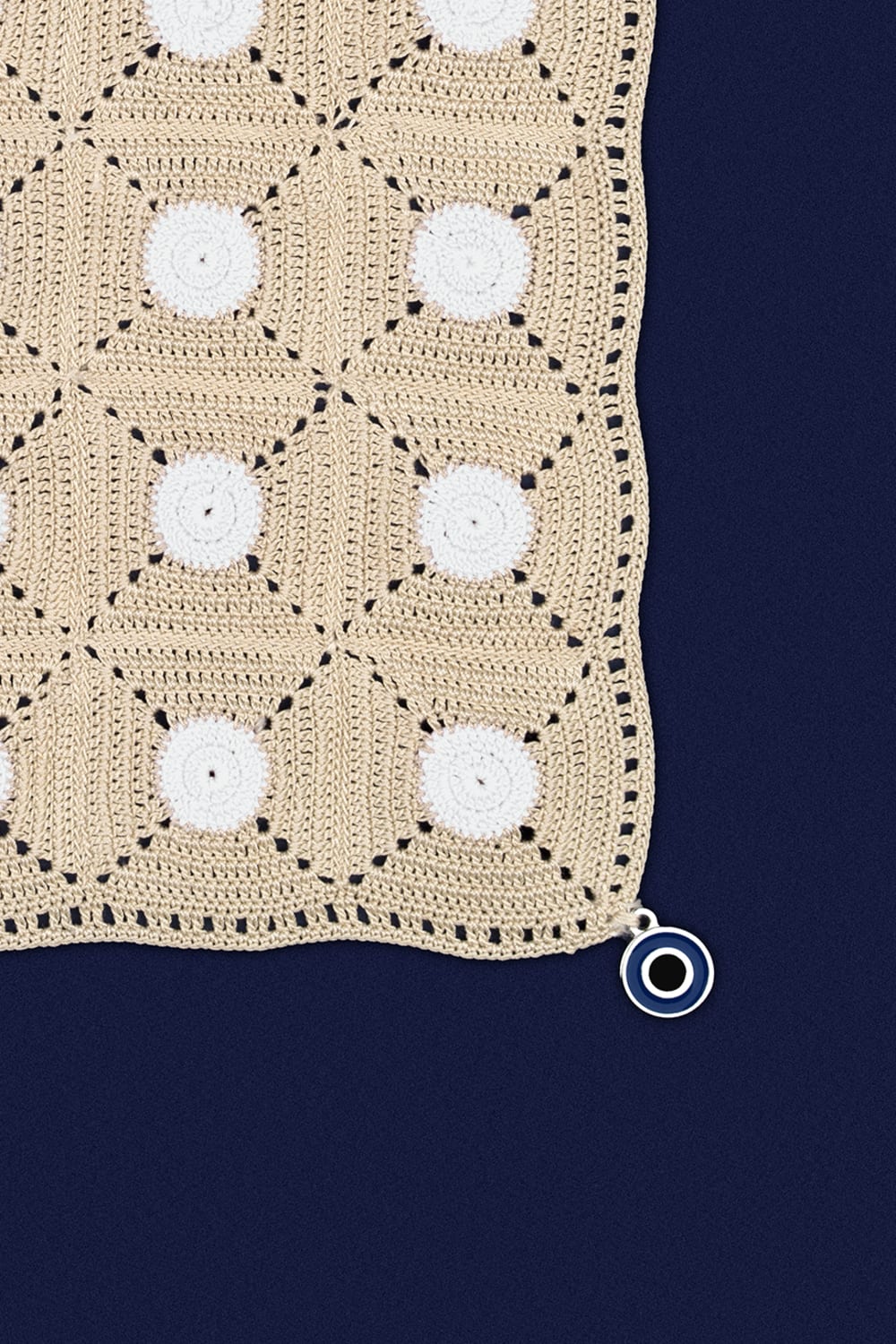 OHM Handmade-Bej Beyaz Tiny Dots El İşi Dantel Örtü-Dantel Örtüler-2-fleurdirect.live