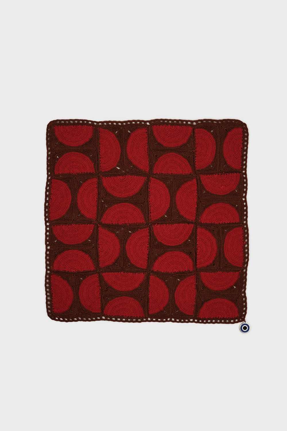 OHM Handmade-Kırmızı Kahverengi Circus El İşi Dantel Örtü-Dantel Örtüler-1-fleurdirect.live