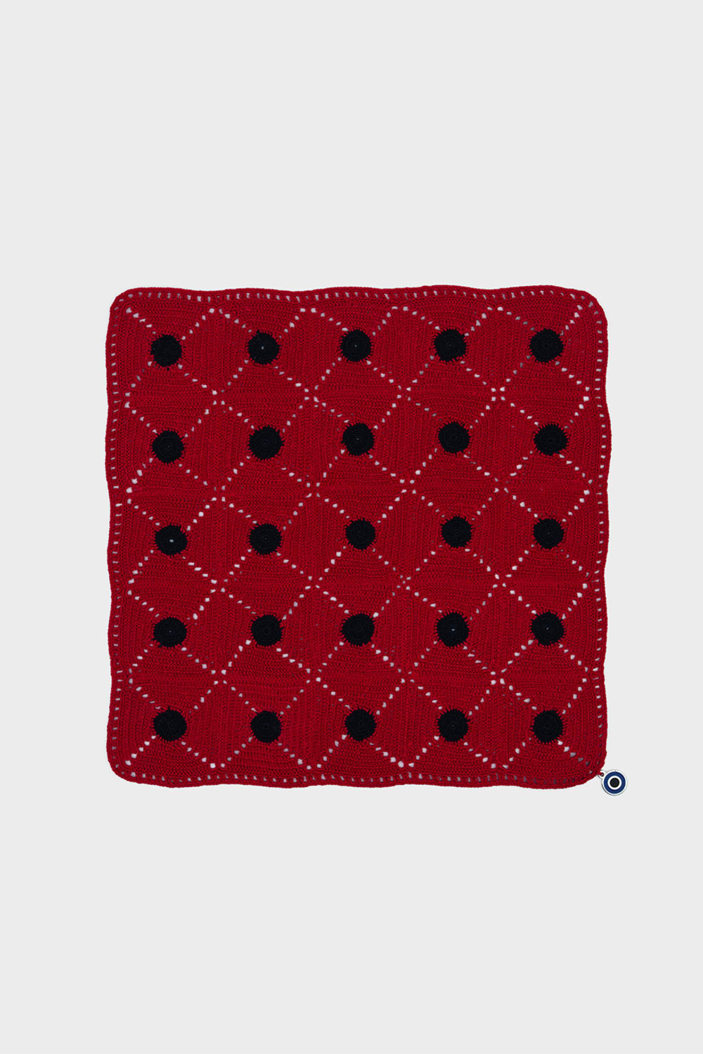 OHM Handmade-Kırmızı Siyah Tiny Dots El İşi Dantel Örtü-Dantel Örtüler-1-fleurdirect.live
