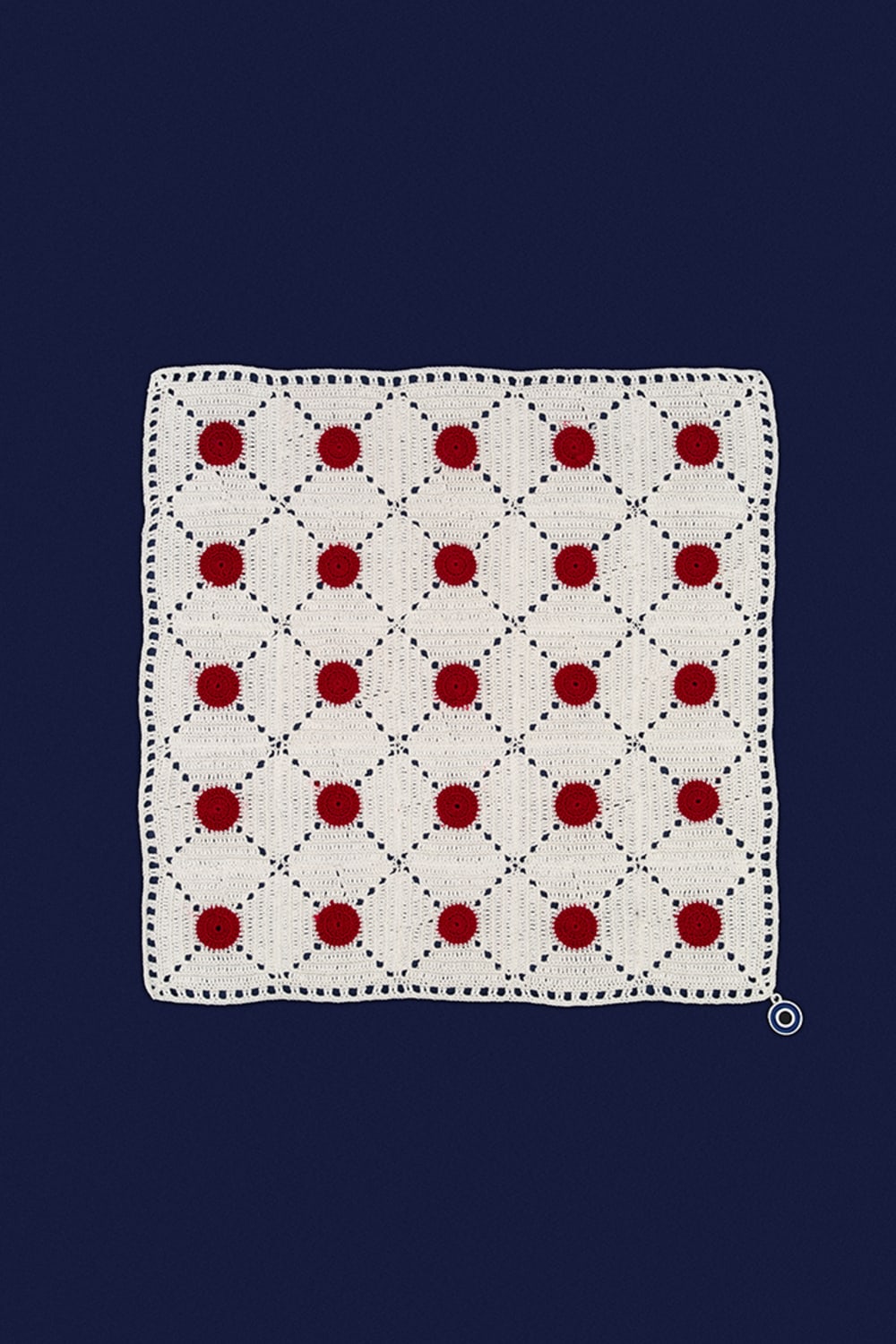 OHM Handmade-Krem Kırmızı Tiny Dots El İşi Dantel Örtü-Dantel Örtüler-1-fleurdirect.live