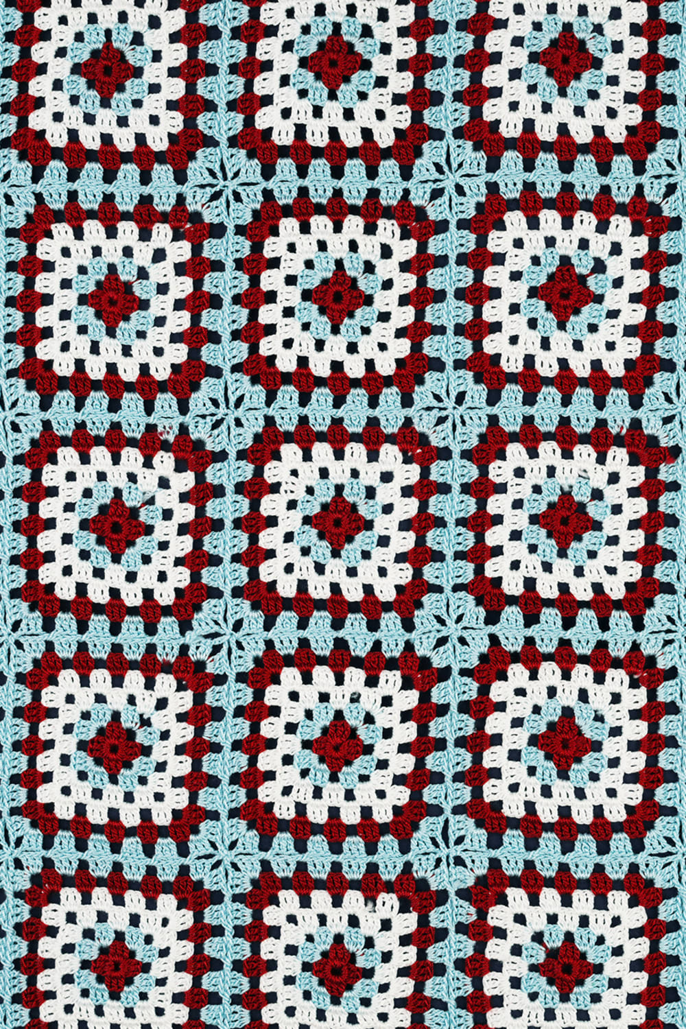 OHM Handmade-Mavi Kırmızı Beyaz Granny El İşi Dantel Örtü-Dantel Örtüler-3-fleurdirect.live