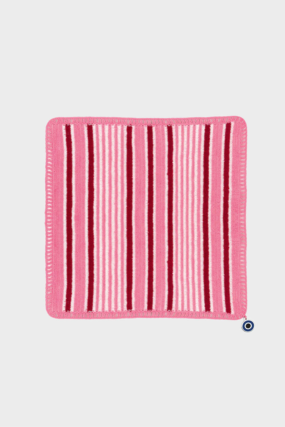 OHM Handmade-Pembe Beyaz Kırmızı Multi Stripes El İşi Dantel Örtü-Dantel Örtüler-1-fleurdirect.live