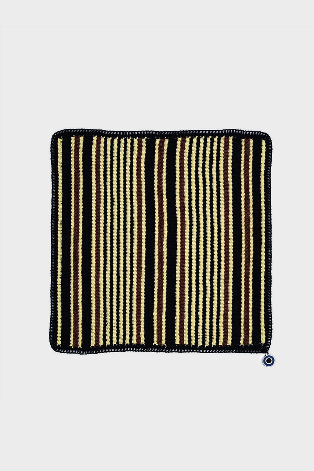 OHM Handmade-Siyah Sarı Kahverengi Multi Stripes El İşi Dantel Örtü-Dantel Örtüler-1-fleurdirect.live