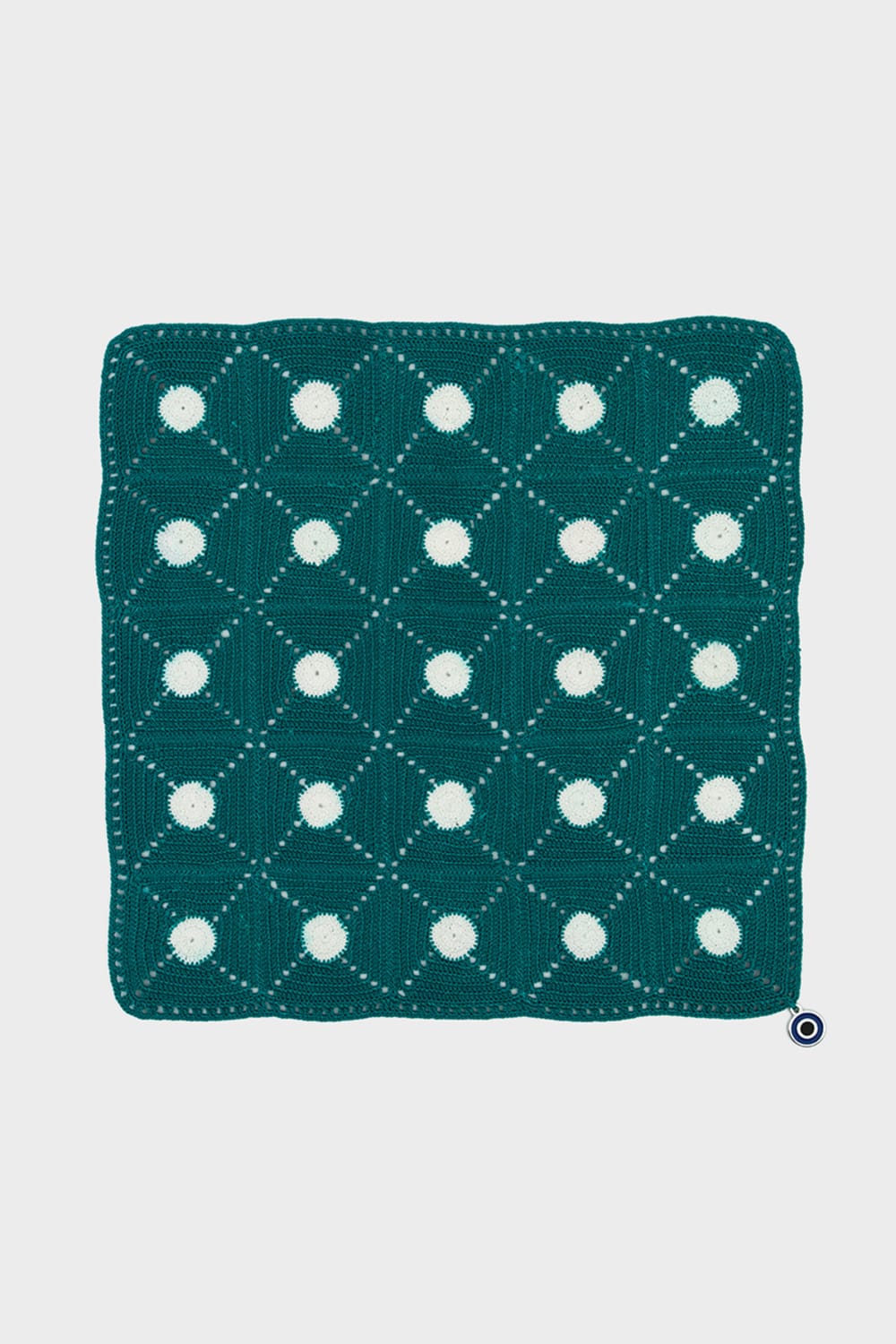 OHM Handmade-Yeşil Beyaz Tiny Dots El İşi Dantel Örtü-Dantel Örtüler-1-fleurdirect.live