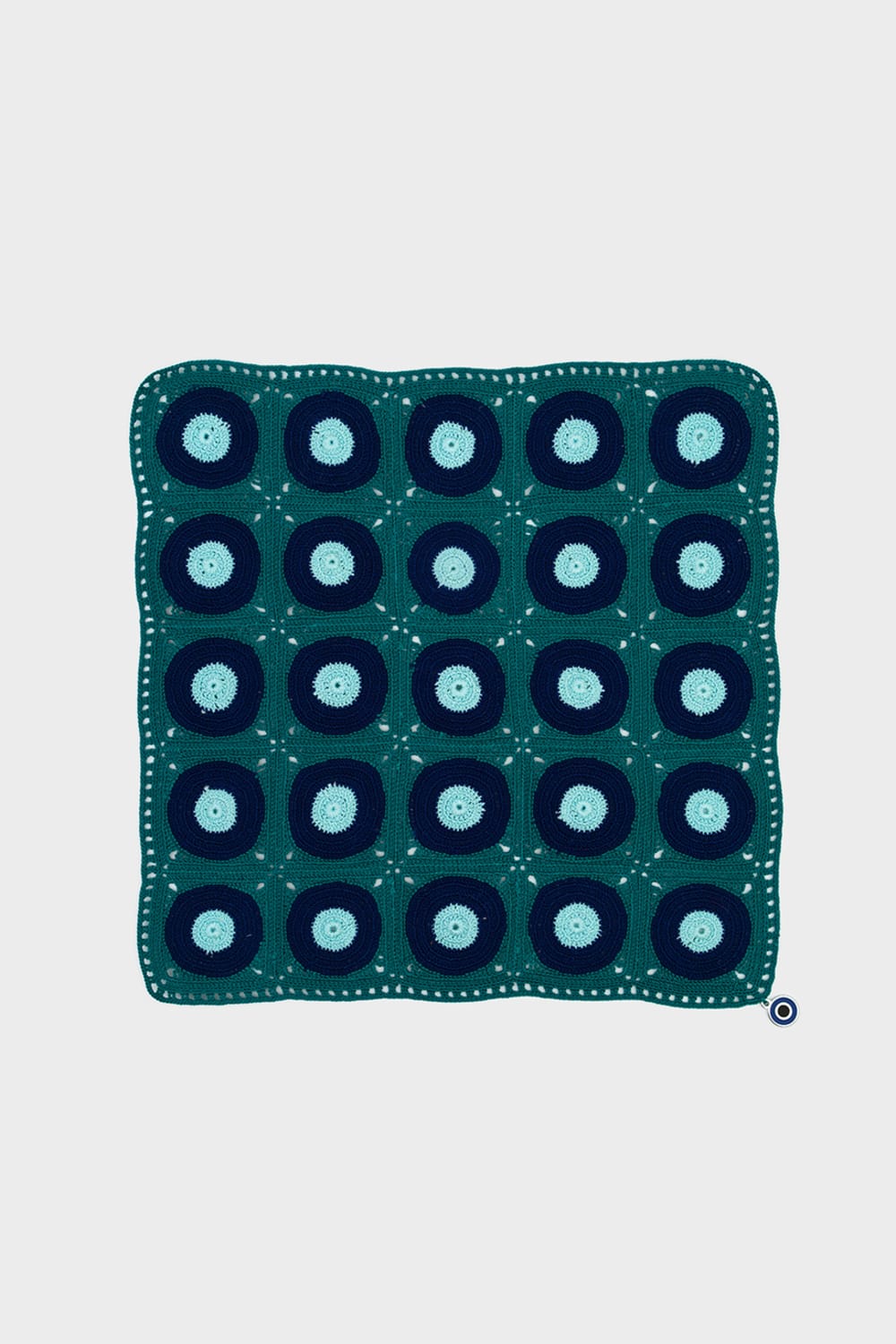 OHM Handmade-Yeşil Lacivert Mavi Evil Eye El İşi Dantel Örtü-Dantel Örtüler-1-fleurdirect.live