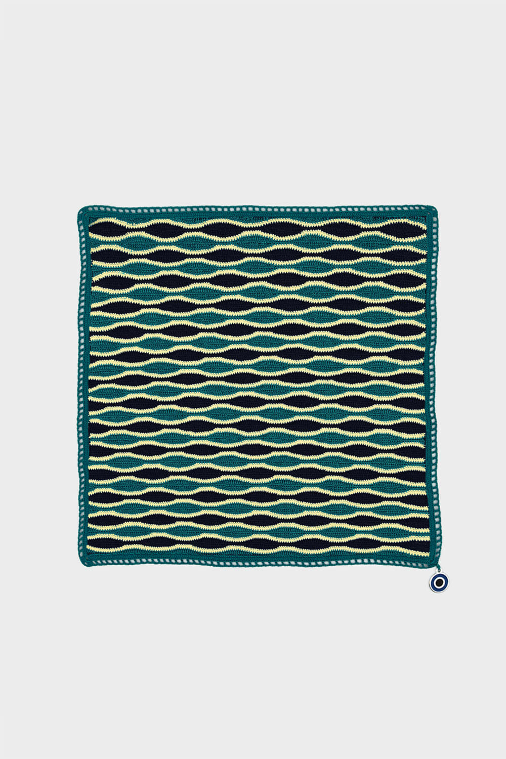 OHM Handmade-Yeşil Sarı Siyah Waves El İşi Dantel Örtü-Dantel Örtüler-1-fleurdirect.live
