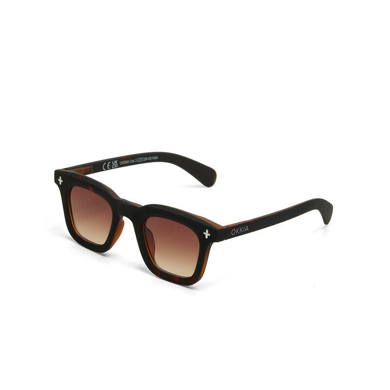 Okkia Firenze Unisex Güneş Gözlüğü Siyah Havana / Lens: Kahverengi Gradyan