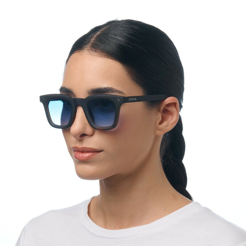 Okkia Firenze Unisex Güneş Gözlüğüsiyah Havana / Lens : Mavi