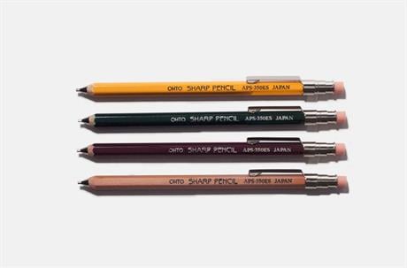 Ohto-Ohto Wood Sharp Mini Mekanik Kurşun Kalem 0.5mm Bordo Aps 350 Es-Mekanik Uçlu Kalem-3-fleurdirect.live