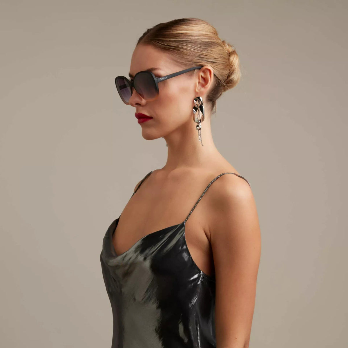 Okkia-Okkia Anna Butterfly Güneş Gözlüğü Siyah Rose-Güneş Gözlüğü-4-fleurdirect.live
