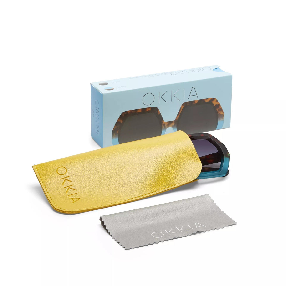 Okkia-Okkia Emma Big Hexagonal Unisex Güneş Gözlüğü Havana Mavisi-Güneş Gözlüğü-9-fleurdirect.live