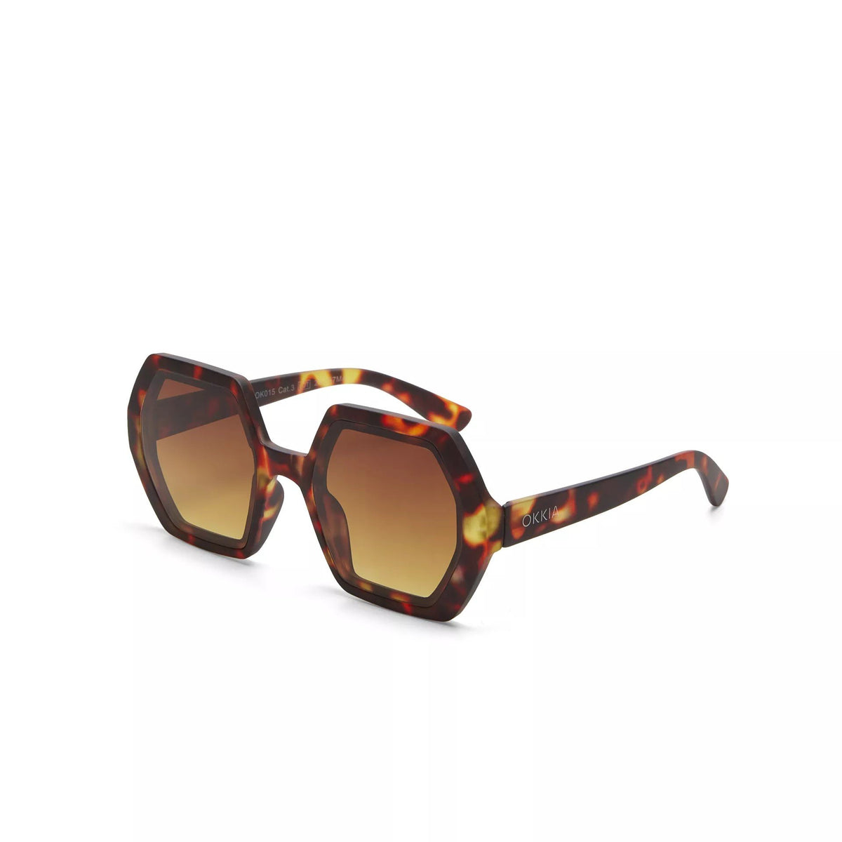 Okkia-Okkia Emma Big Hexagonal Unisex Güneş Gözlüğü Klasik Havana-Güneş Gözlüğü-6-fleurdirect.live