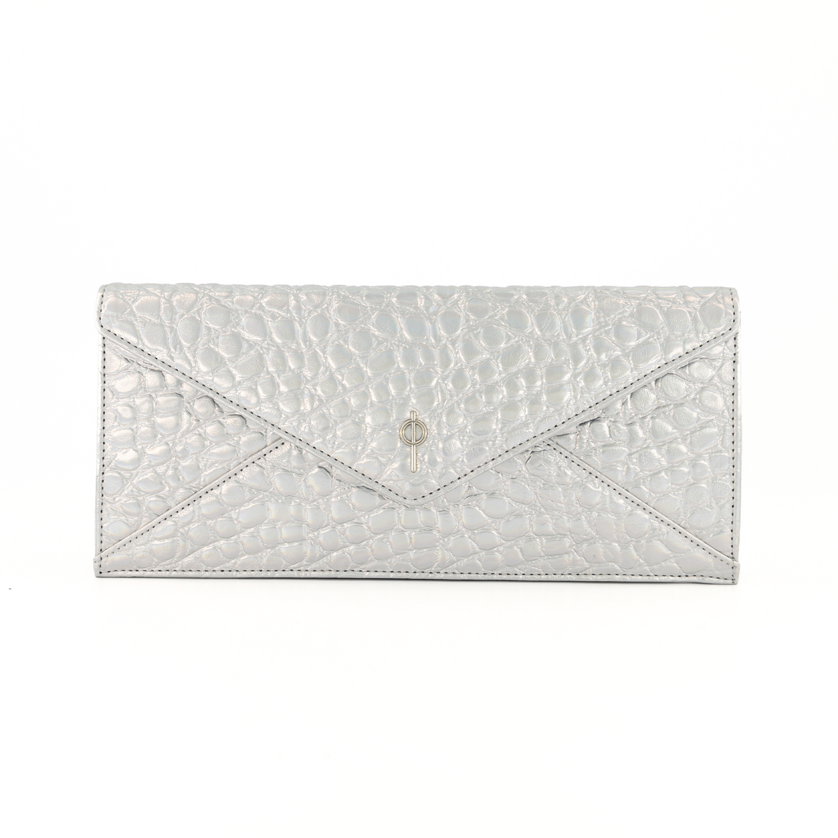 Otrera-Croco Night Bag Silver-Clutch-1-fleurdirect.live
