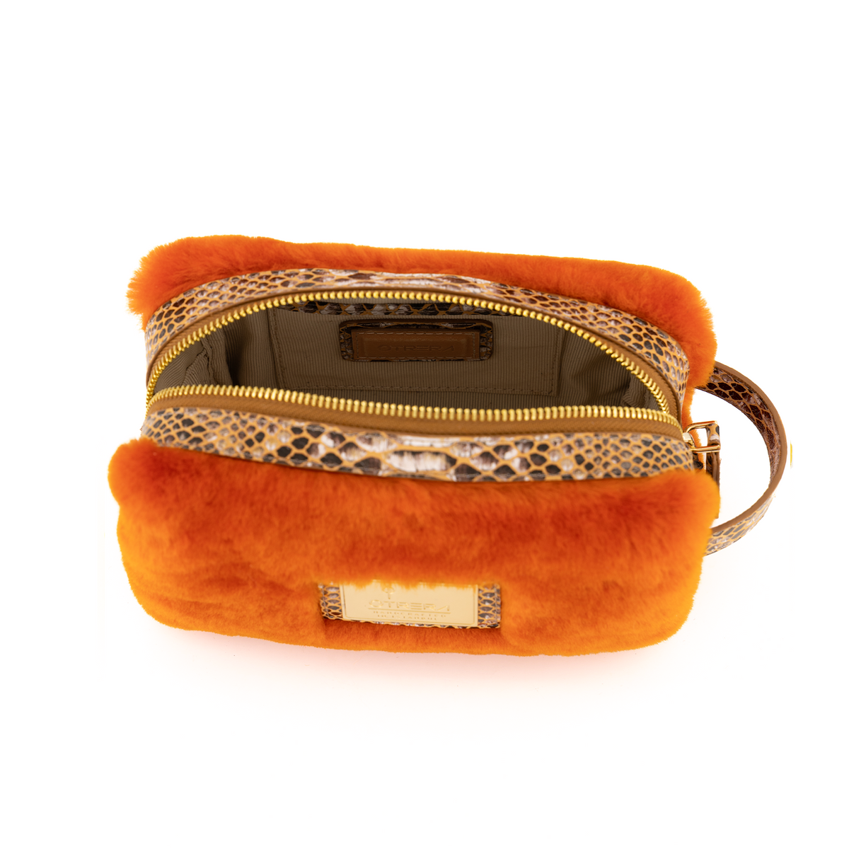 Otrera-Lula Pouch Fur - Burnt Orange-El Çantası-4-fleurdirect.live