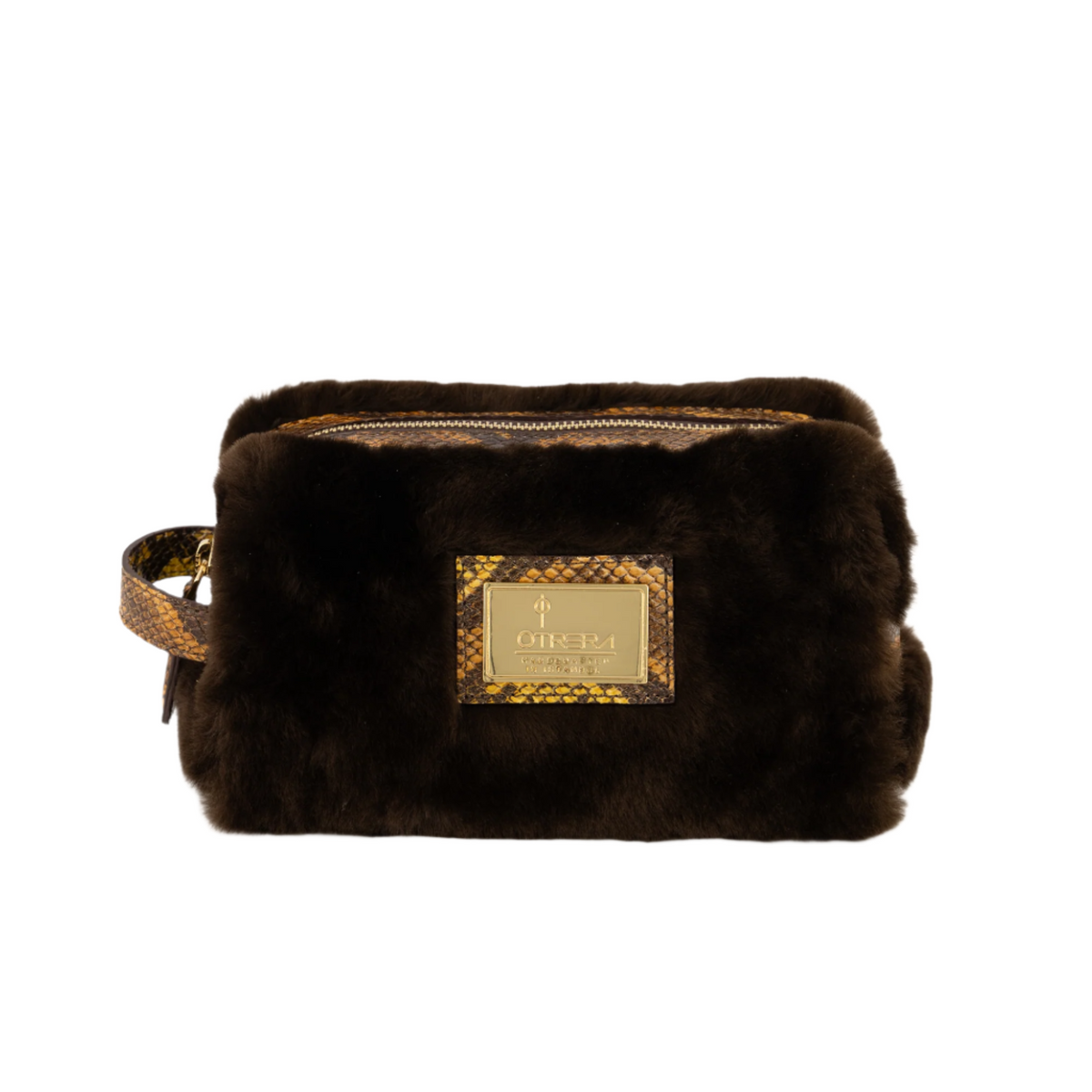 Otrera-Lula Pouch Fur - Dark Chocolate-El Çantası-1-fleurdirect.live