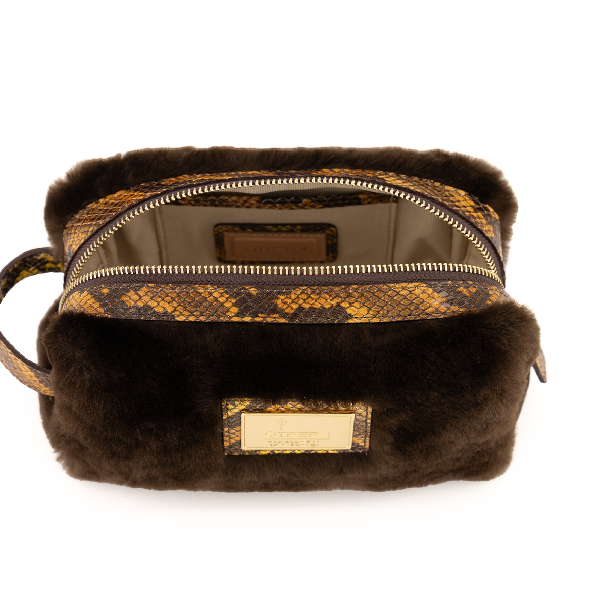 Otrera-Lula Pouch Fur - Dark Chocolate-El Çantası-5-fleurdirect.live