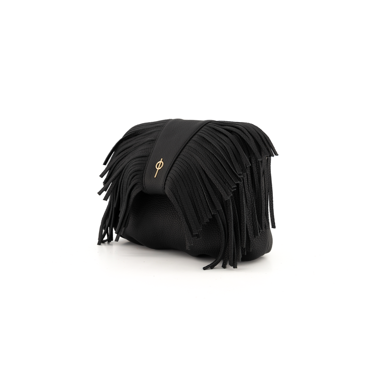 Otrera-Mini Fringe Leda Black-Omuz Çantası-2-fleurdirect.live