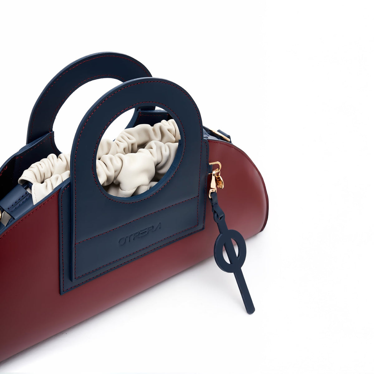 Otrera-Mini Taco Leather - Burgundy-El Çantası-3-fleurdirect.live
