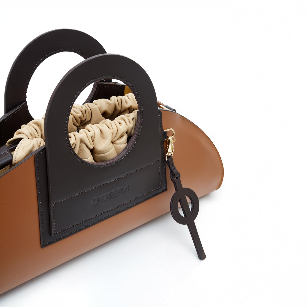 Otrera-Mini Taco Leather - Tan-El Çantası-3-fleurdirect.live