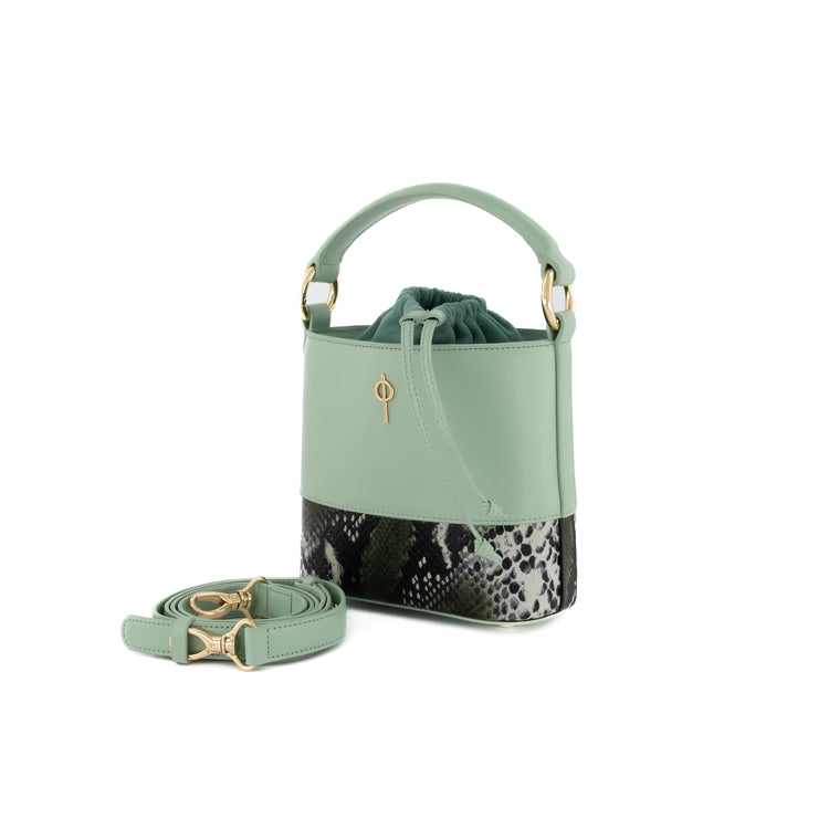 Otrera-Noa Snake Mint Green-Omuz Çantası-2-fleurdirect.live