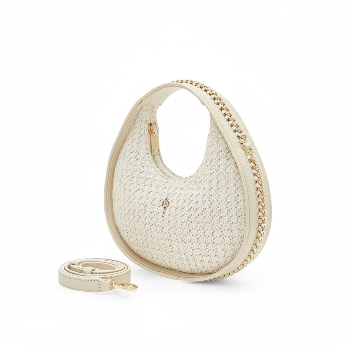 Otrera-Round Chain Bag Straw Beige-El Çantası-2-fleurdirect.live