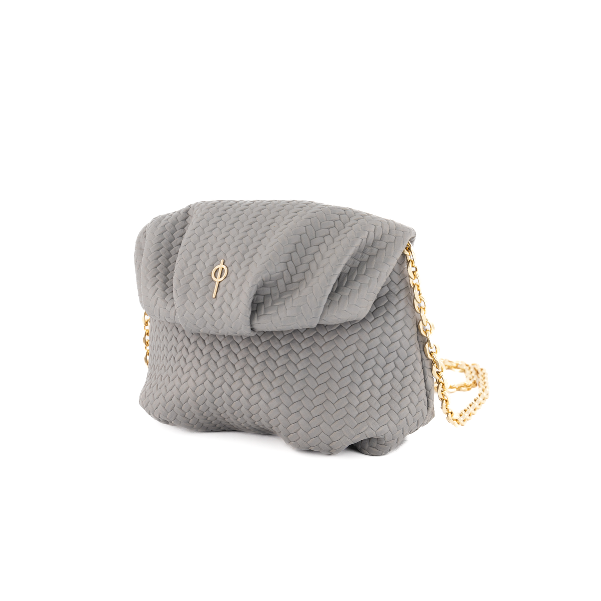 Otrera-SORUNLU - Baby Leda Braid Grey-Omuz Çantası-2-fleurdirect.live
