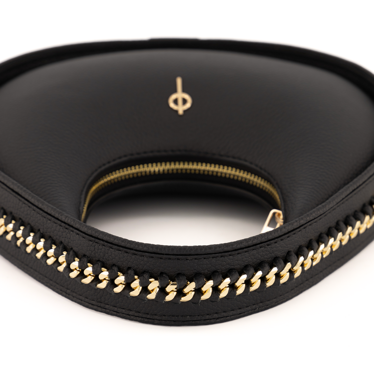 Otrera-SORUNLU - Round Chain Bag Black-Omuz Çantası-5-fleurdirect.live