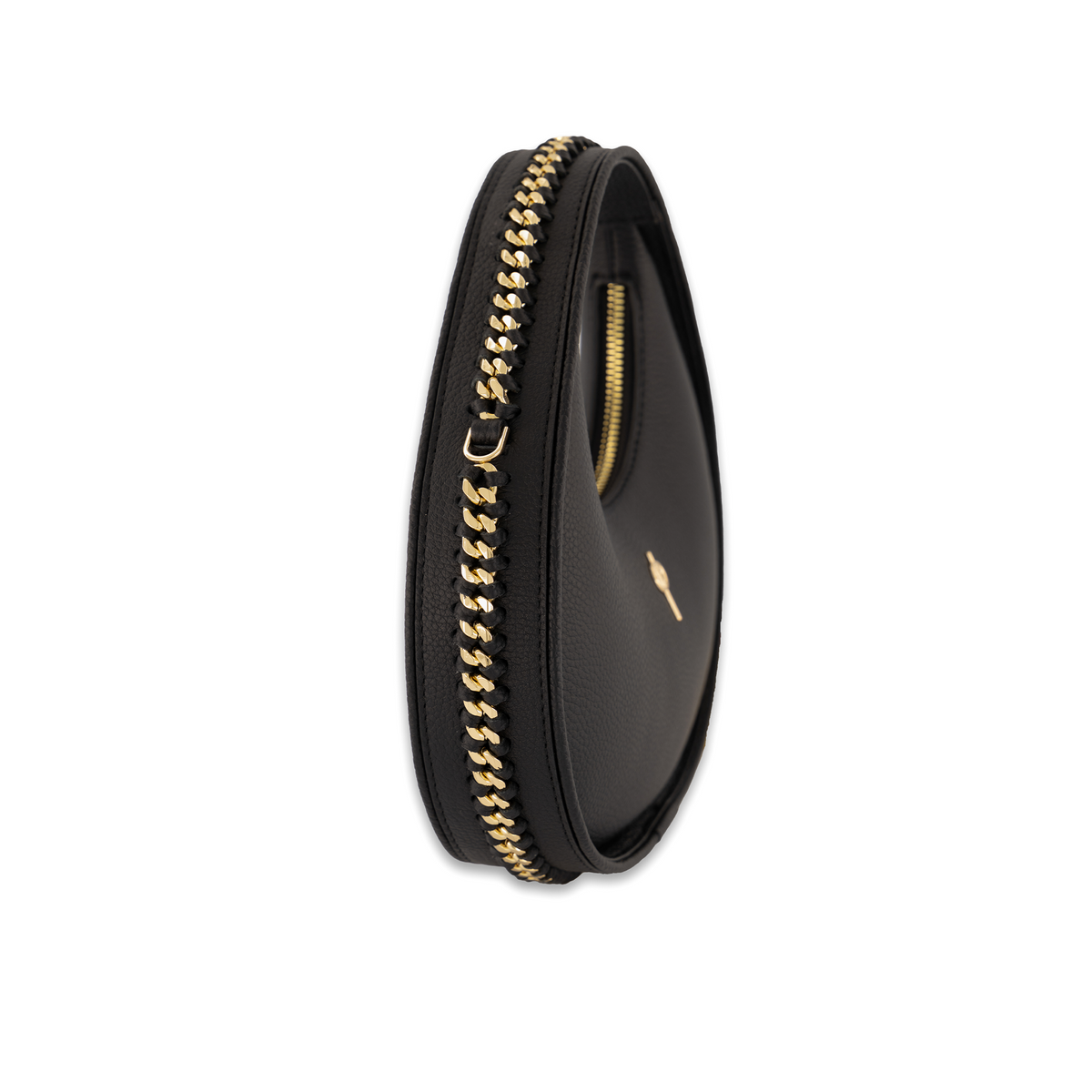 Otrera-SORUNLU - Round Chain Bag Black-Omuz Çantası-6-fleurdirect.live