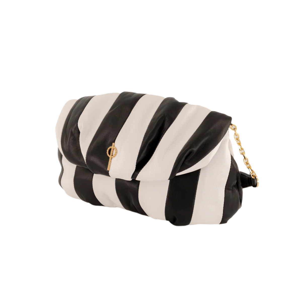 Otrera-Strıped Leda Black-Clutch-2-fleurdirect.live
