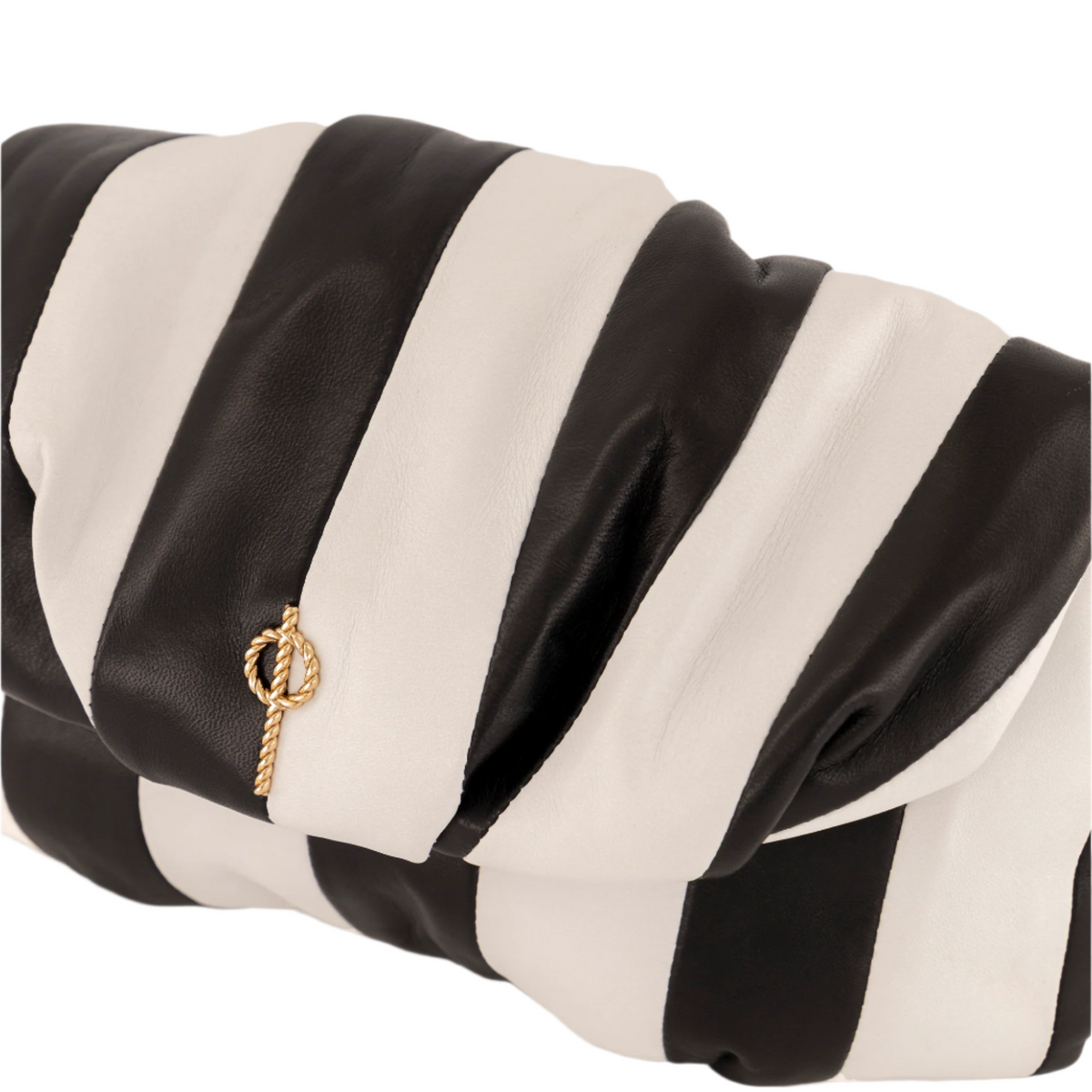 Otrera-Strıped Leda Black-Clutch-4-fleurdirect.live