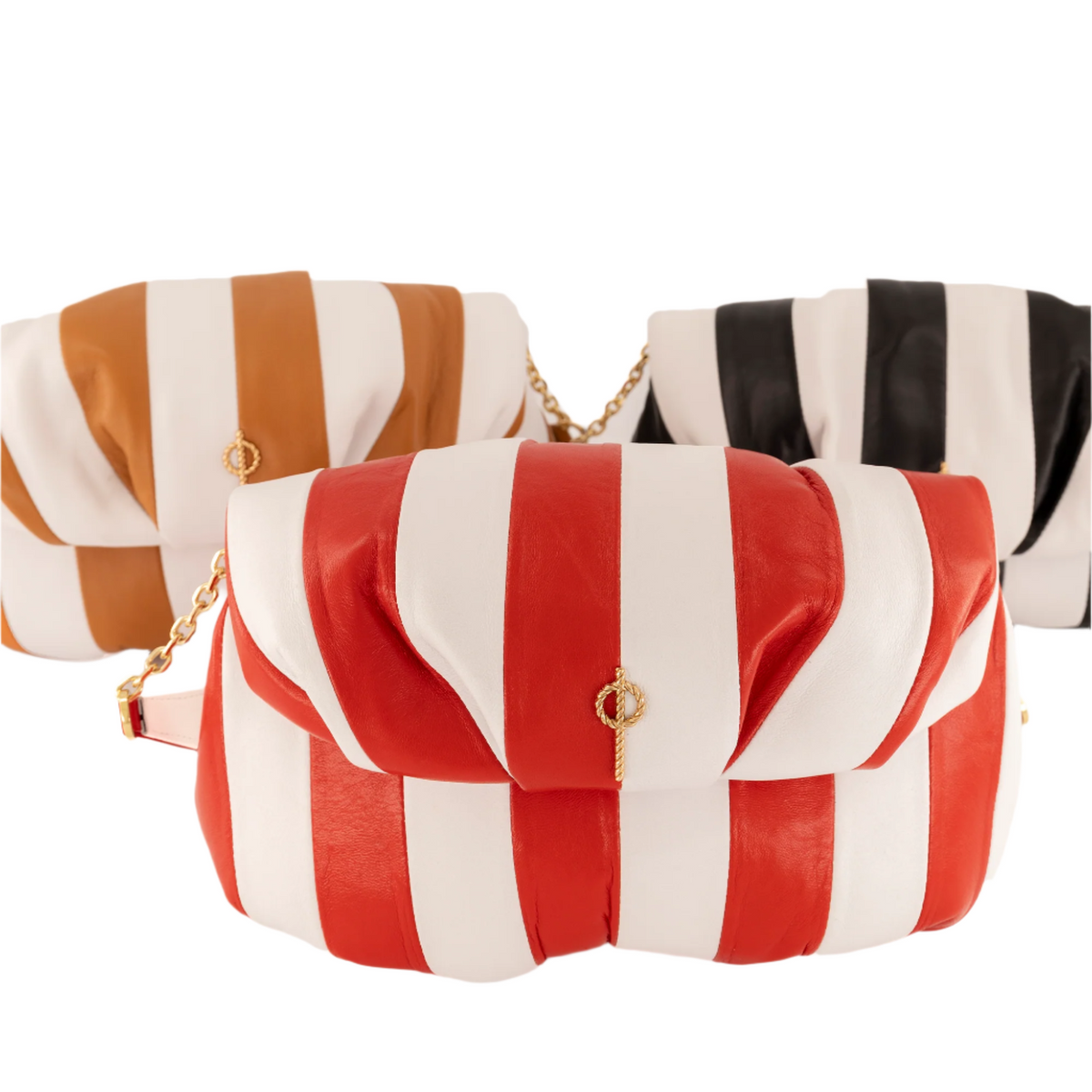 Otrera-Strıped Leda Black-Clutch-5-fleurdirect.live