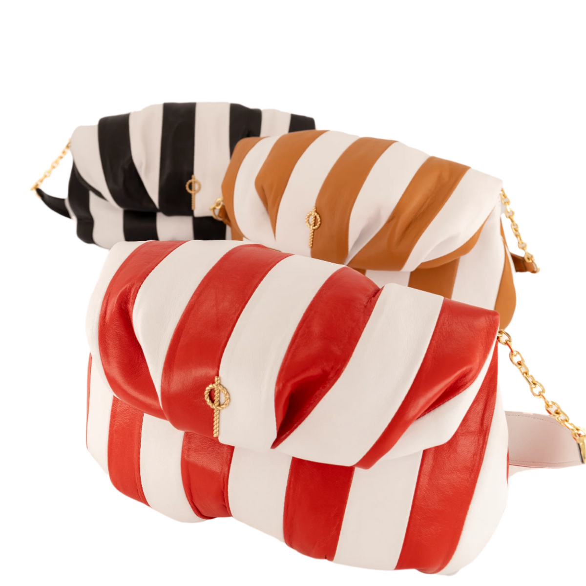 Otrera-Strıped Leda Black-Clutch-6-fleurdirect.live