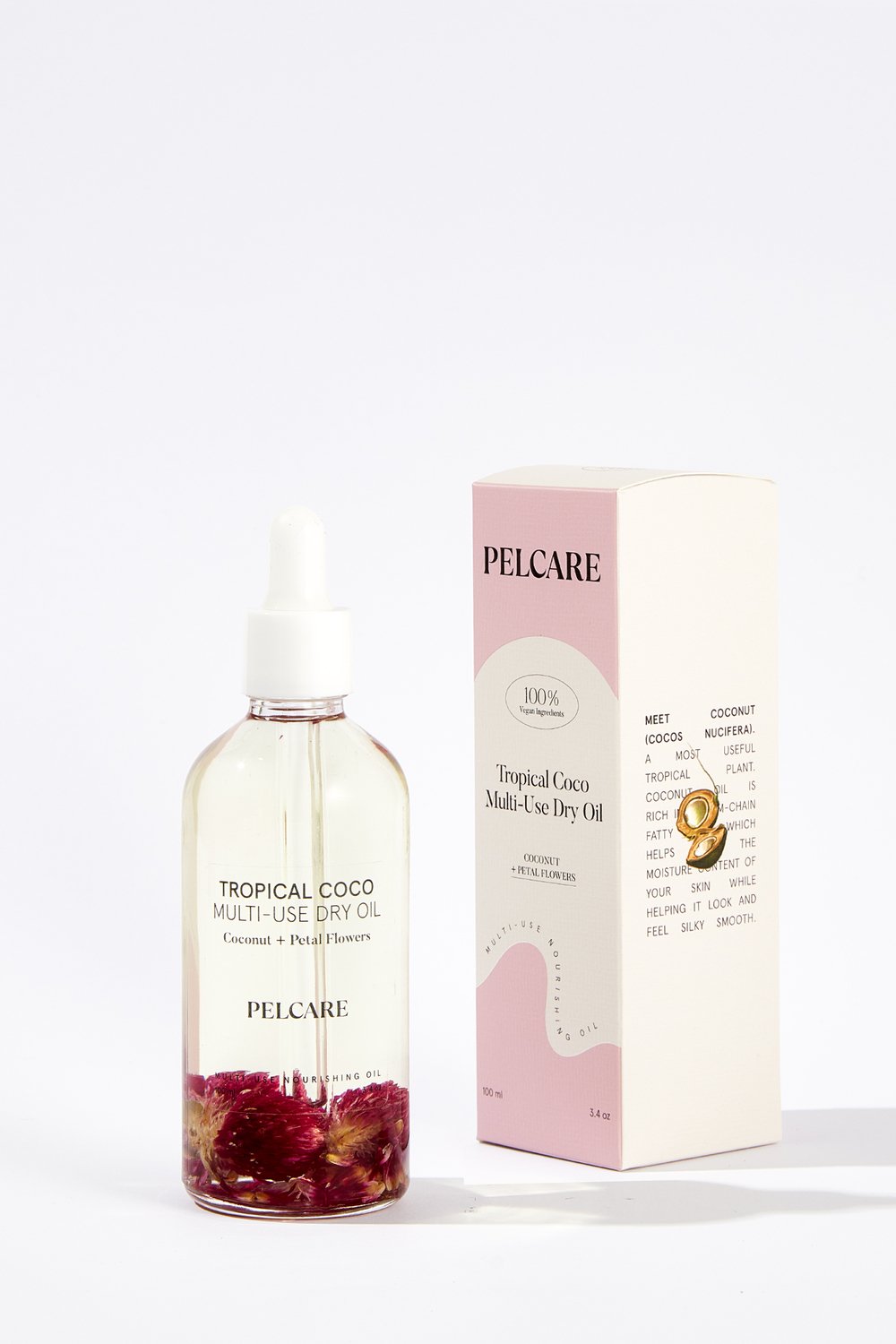 Pelcare-Tropical Coco Multi - Use Dry Oil + Hi̇ndi̇stan Cevi̇zi̇ İçeren Çok Amaçli Kuru Yağ-Vücut Yağı-4-fleurdirect.live