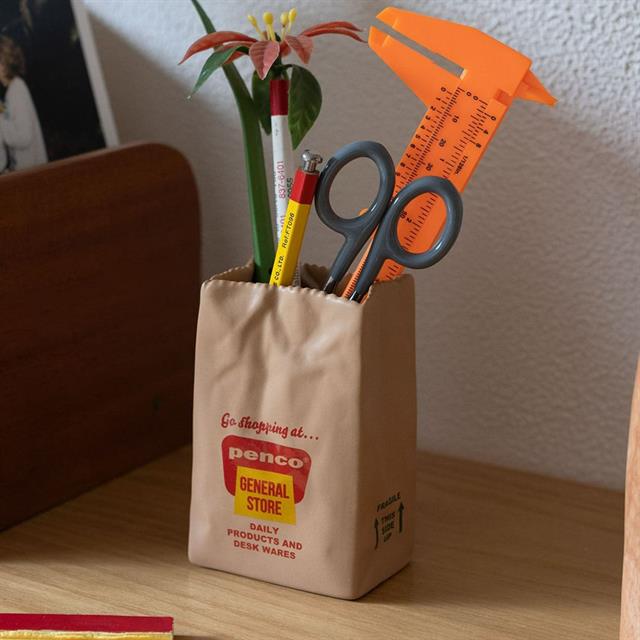 Penco-Hightide Penco Brown Bag Pen Stand Seramik Kalemlik-Organizer-2-fleurdirect.live