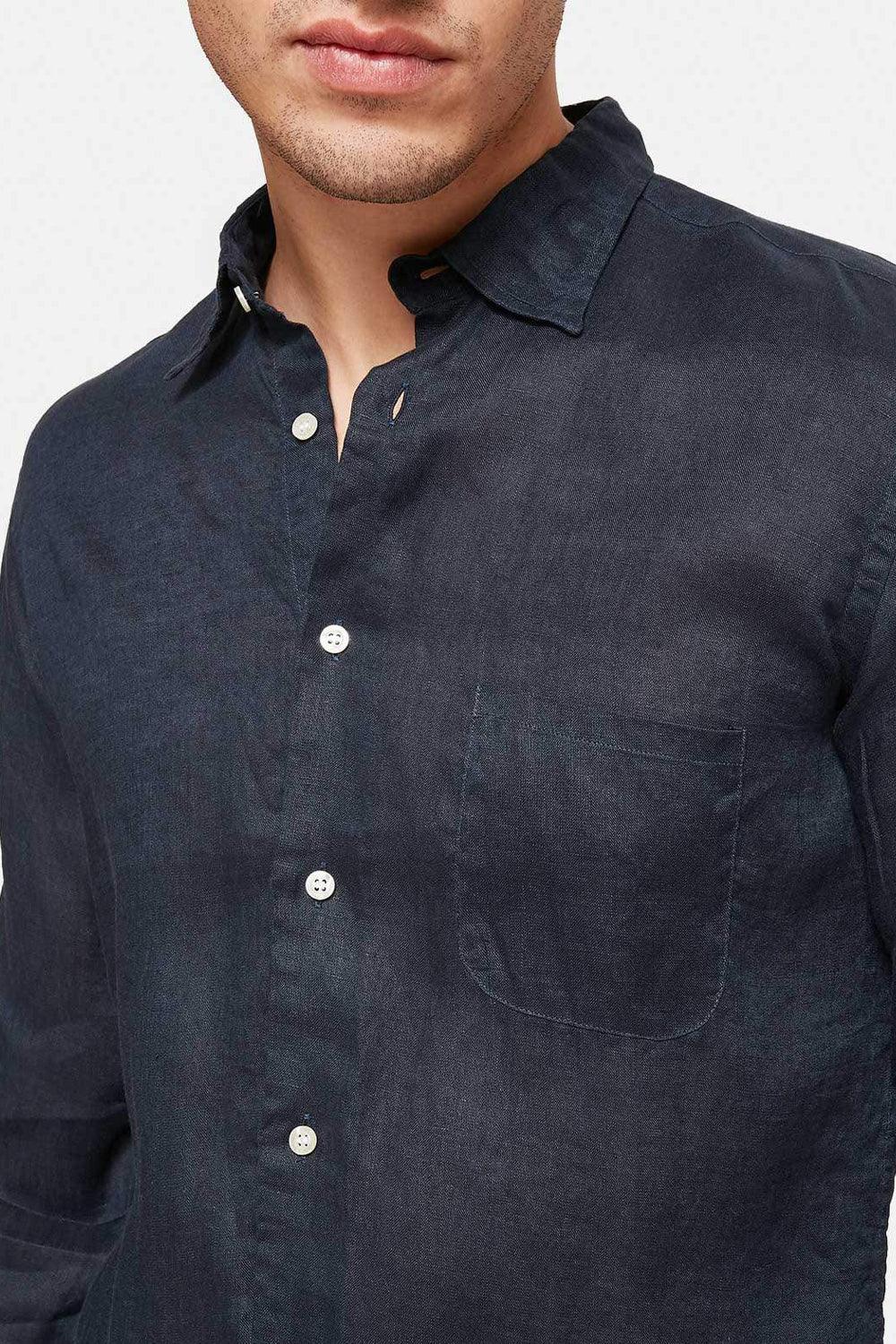 Peninsula-Art Linen Shirt Italian Collar Stromboli-Gömlek-2-fleurdirect.live