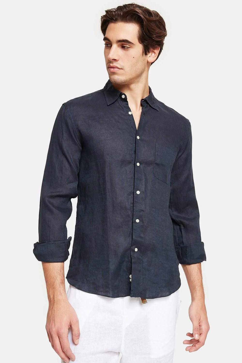 Peninsula-Art Linen Shirt Italian Collar Stromboli-Gömlek-3-fleurdirect.live