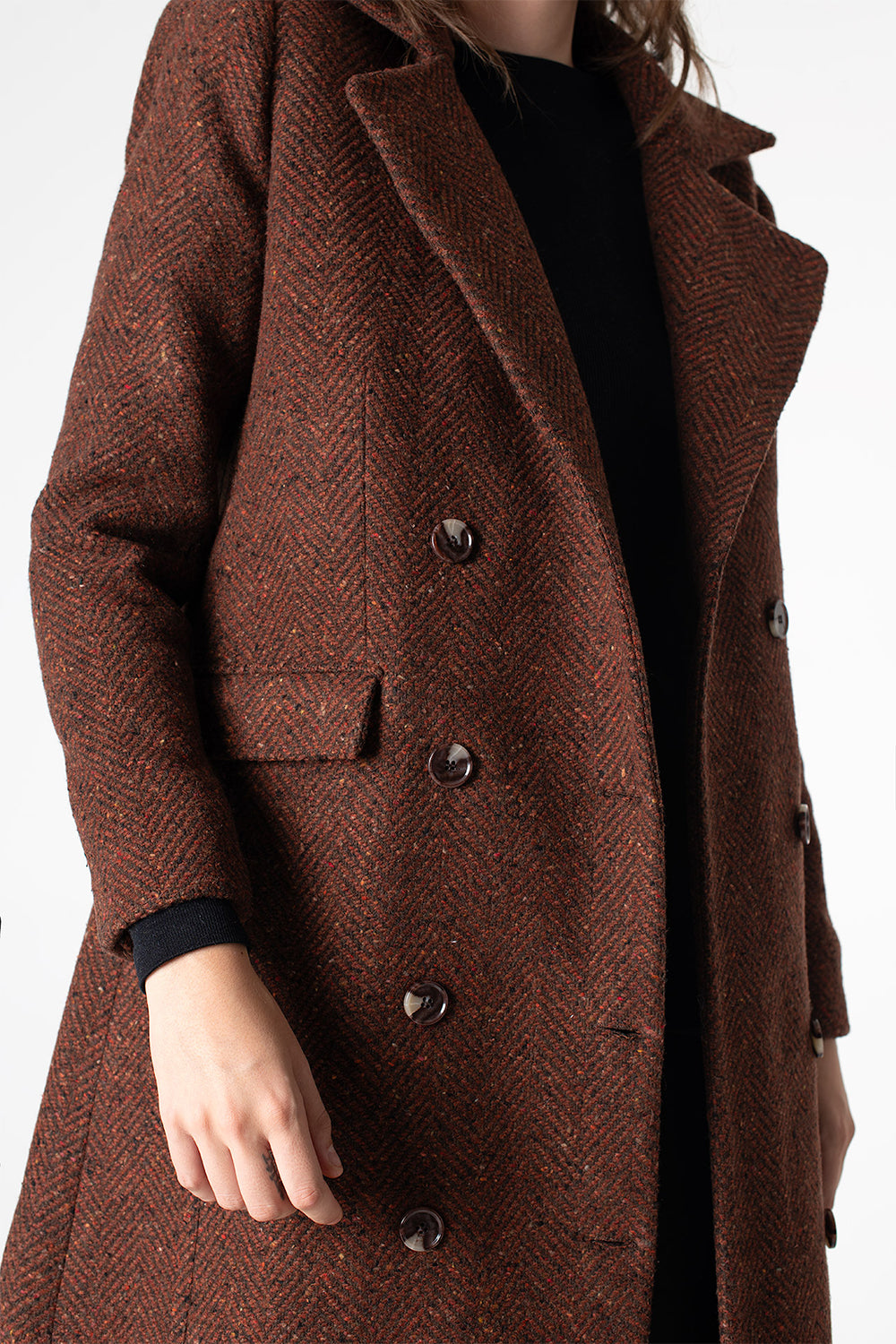 Peploum-Adele Herringbone Coat-Kaban-2-fleurdirect.live