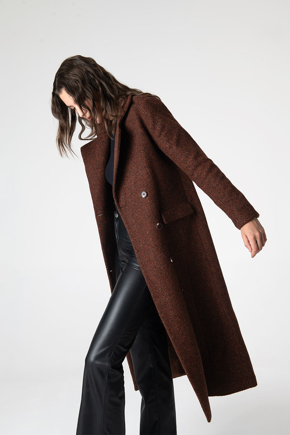 Peploum-Adele Herringbone Coat-Kaban-3-fleurdirect.live