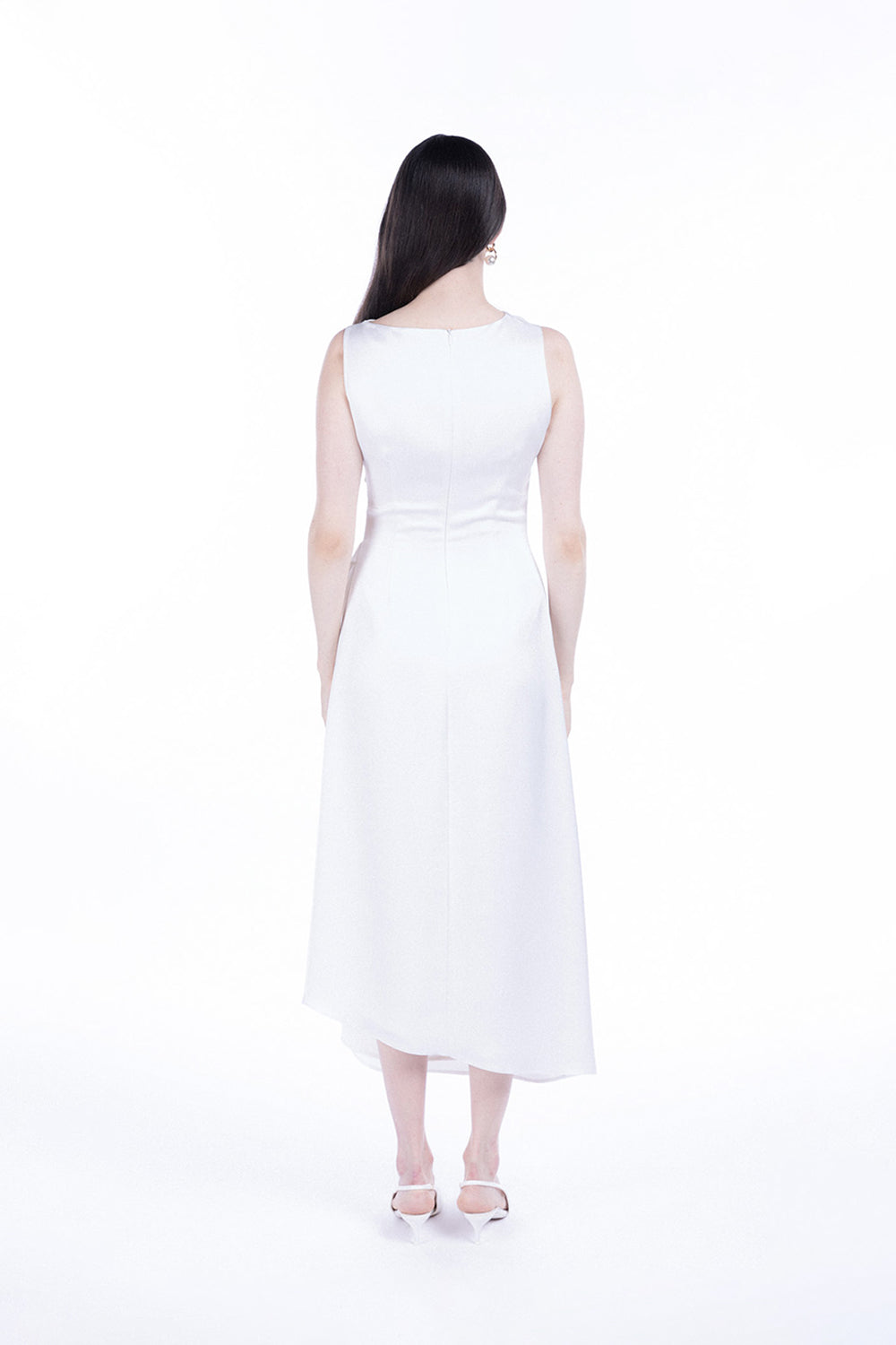 Peploum-Amor Draped Sateen Dress-Elbise-5-fleurdirect.live