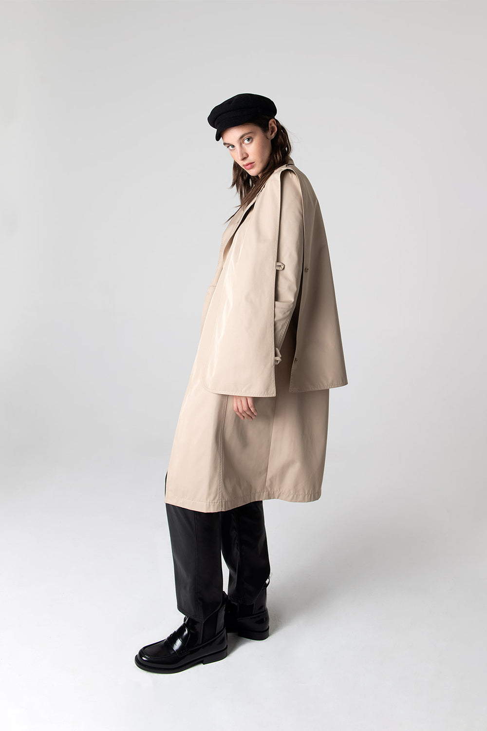 Peploum-Beatrice Asymmetric Piece Trenchcoat-Trençkot-4-fleurdirect.live