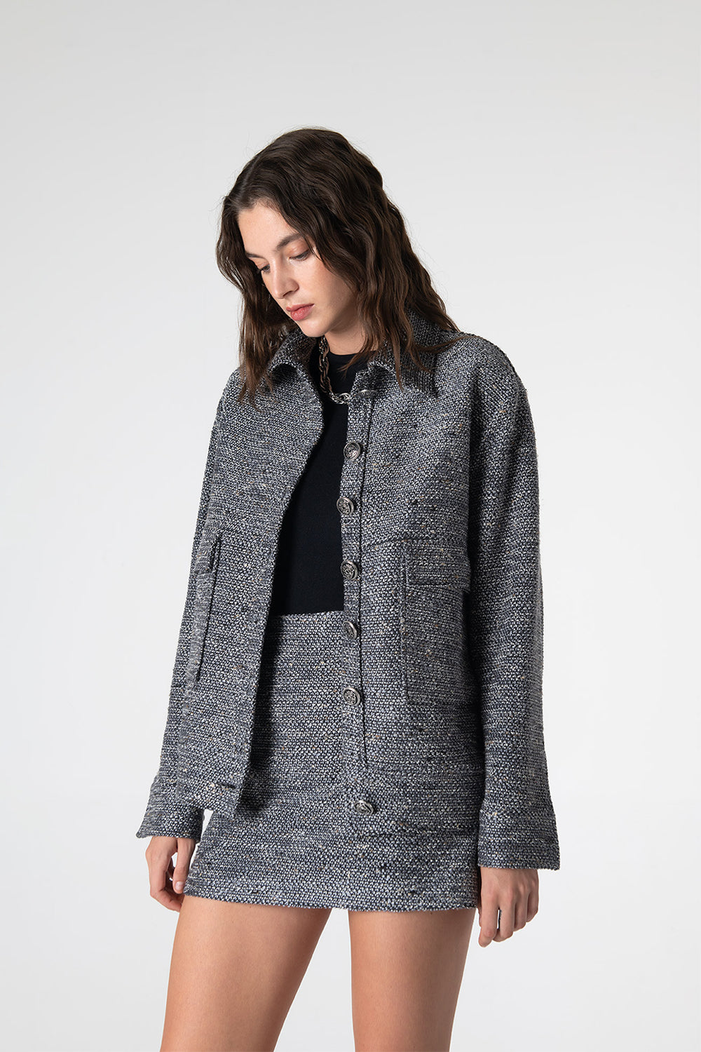 Peploum-Carleen Textured Weaving Jacket-Ceket-1-fleurdirect.live