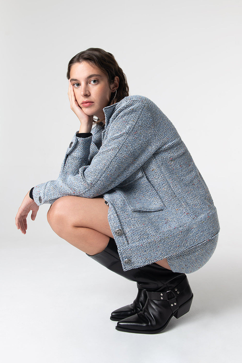 Peploum-Carleen Textured Weaving Skirt-Etek-1-fleurdirect.live