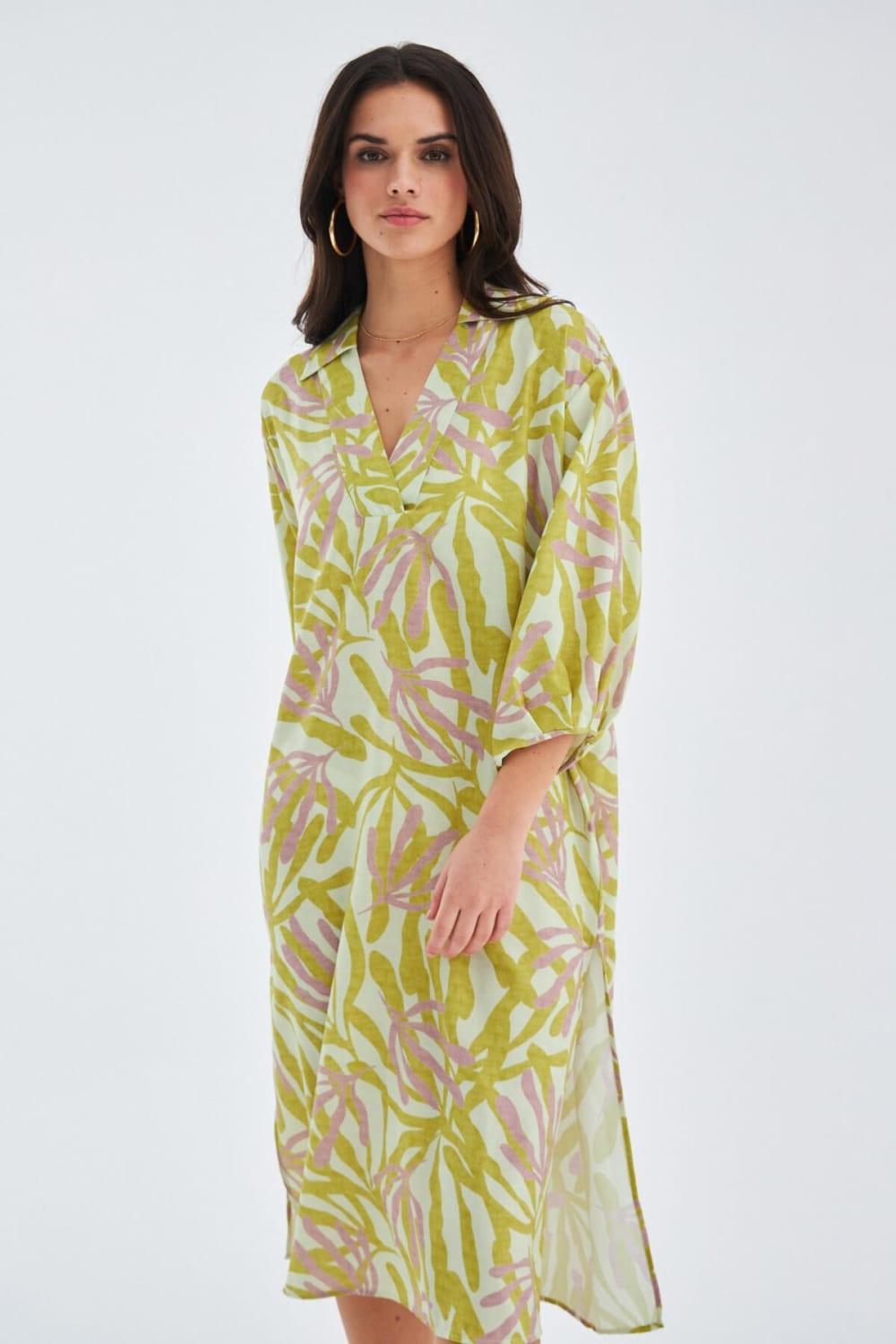 Peraluna-Akira Dress Bol Kesim 117 Cm Mat Dokulu Yazlık Kadın Elbise-Elbise-3-fleurdirect.live