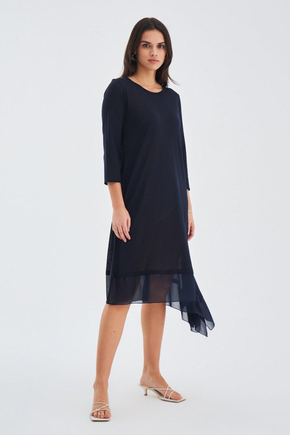 Peraluna-Bol İnce Yazlık Şifonlu Kadın Triko Elbise-Elbise-13-fleurdirect.live